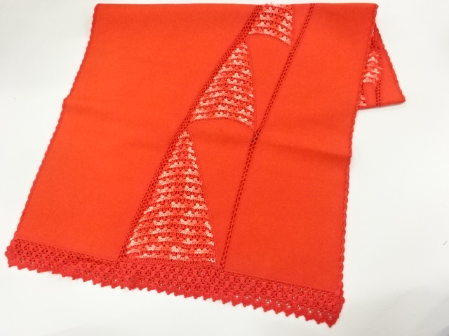 リサイクル　リボン刺繍抽象模様ショール